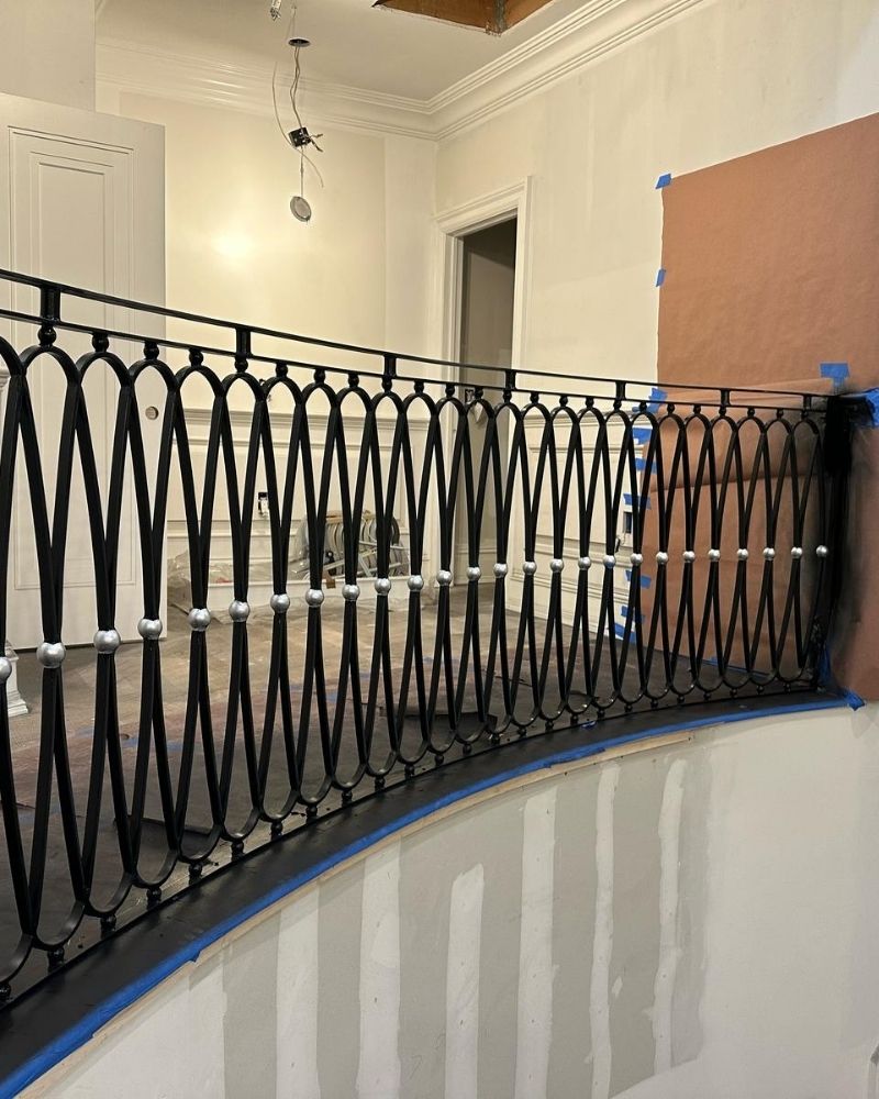 Geometric pattern balcony railing